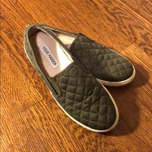 Steve Madden Olive Green Quilted Sneakers